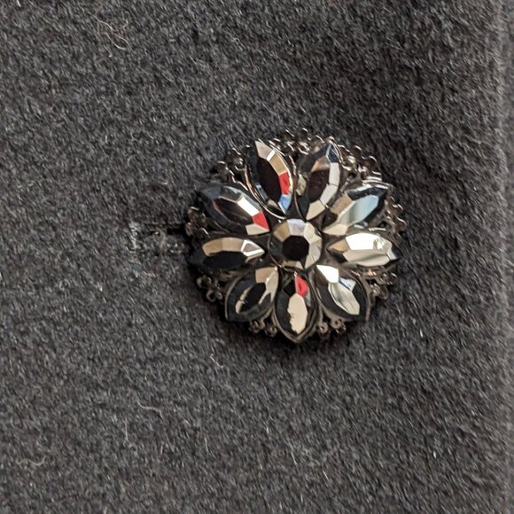 ST. JOHN Chinchilla-Trimmed Angora/Cashmere/Wool Blend Coat - Picture 4 of 10